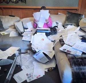 A mess of tax paperwork